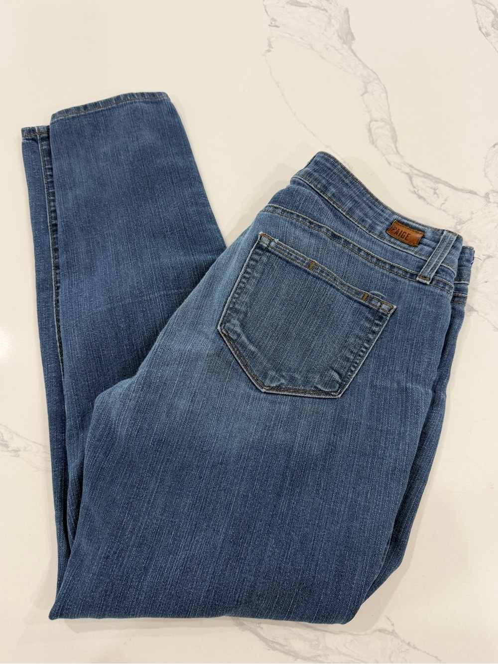 PAIGE Peg Skinny Jeans Dark Wash Stretch Denim Women's Size 29 Made in USA